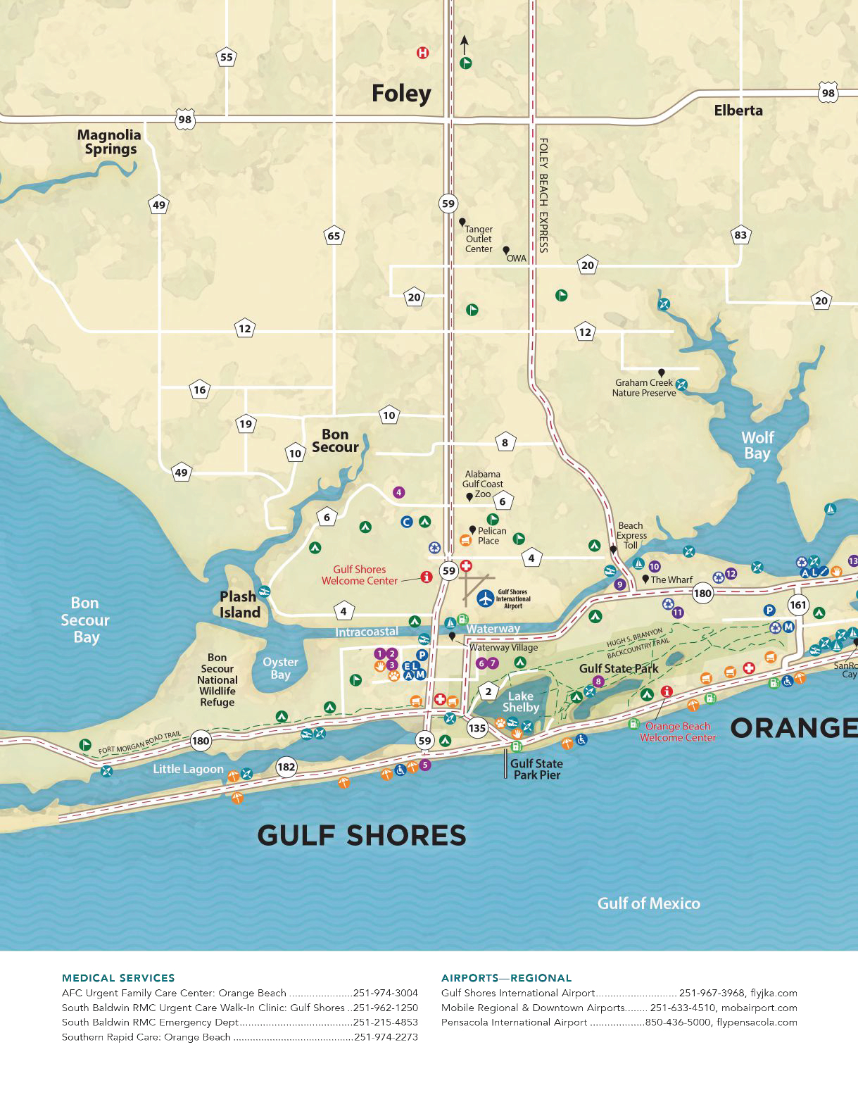 Gulf Shores And Orange Beach Maps 2023 for Map of the Gulf Coast Beaches