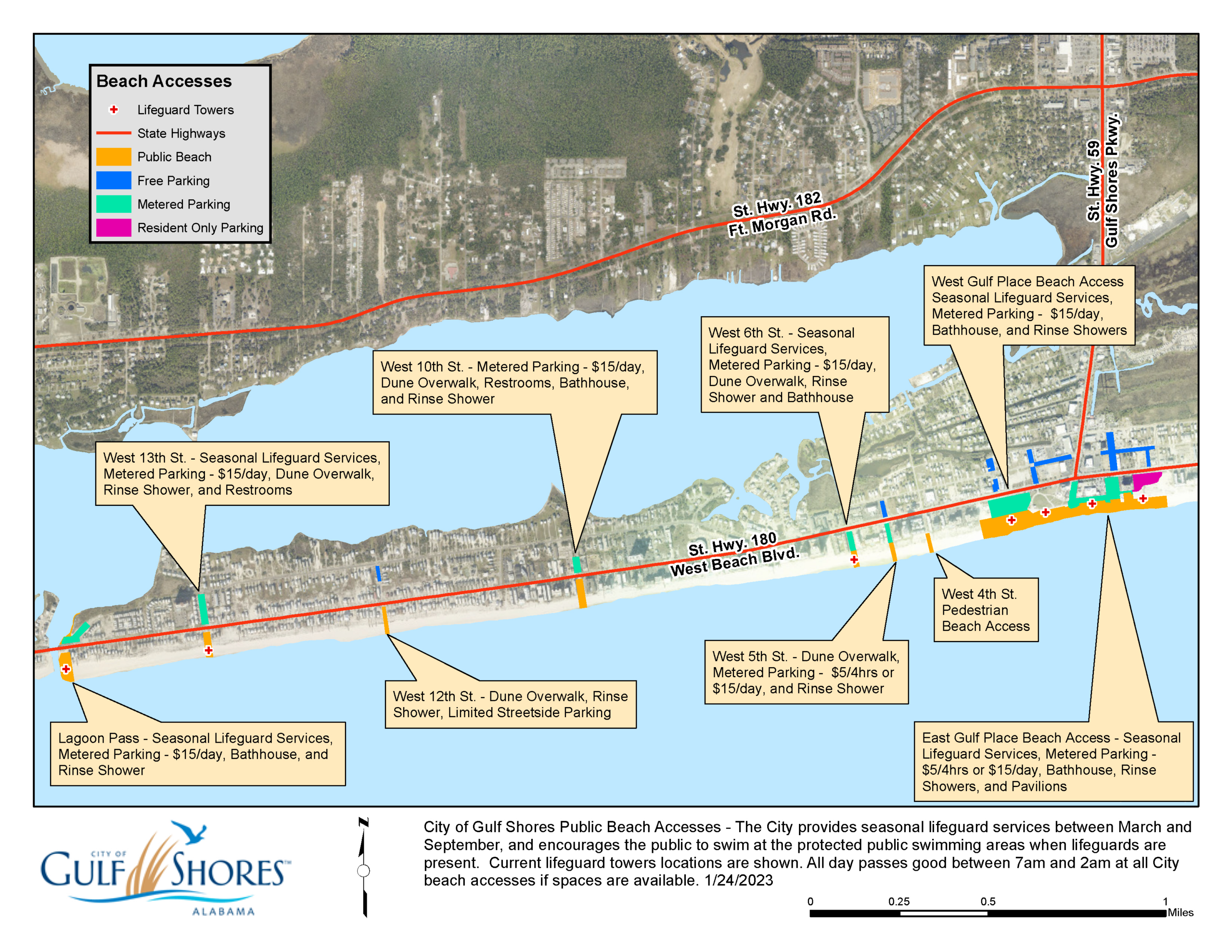 Gulf Shores And Orange Beach Maps 2023 with Map Of Alabama Gulf Coast Beaches