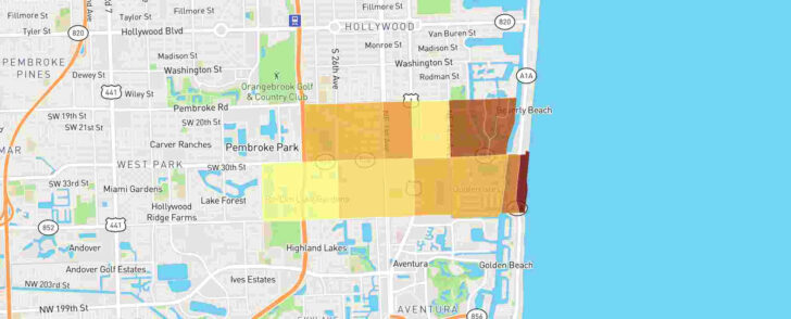 Map of Hallandale Beach Florida