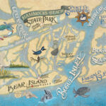 Hammocks Beach State Park Map Art Print Features Bear Island Inside Hammocks Beach State Park Map