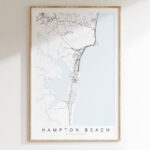Hampton Beach Map Print, Hampton Beach New Hampshire, Coastal Decor, New  Hampshire Map Print, Beach House Decor, Hampton Beach Gift   Etsy For Map Of New Hampshire Beaches