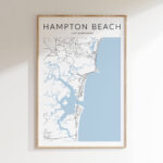 Hampton Beach Map Print, Hampton New Hampshire Map Print, Hampton With Hampton Beach New Hampshire Map