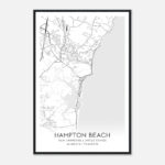 Hampton Beach New Hampshire Map Poster, Modern Home Decor Wall Art Print    Custom Maps & Posters Inside Hampton Beach New Hampshire Map