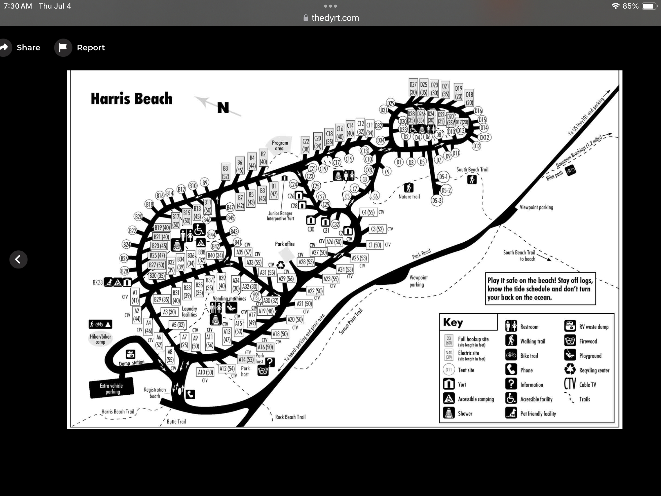 Harris Beach (Brookings) Yurt &amp;amp; Rv Camping 12/29-12/31 - Events within Harris Beach State Park Campground Map
