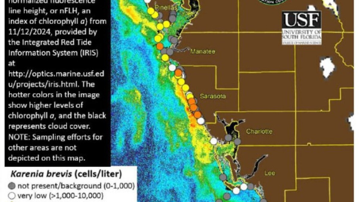 Health Alert Is Issued For Red Tide At Beaches In Sarasota County with Sarasota Beach Water Quality Today Map