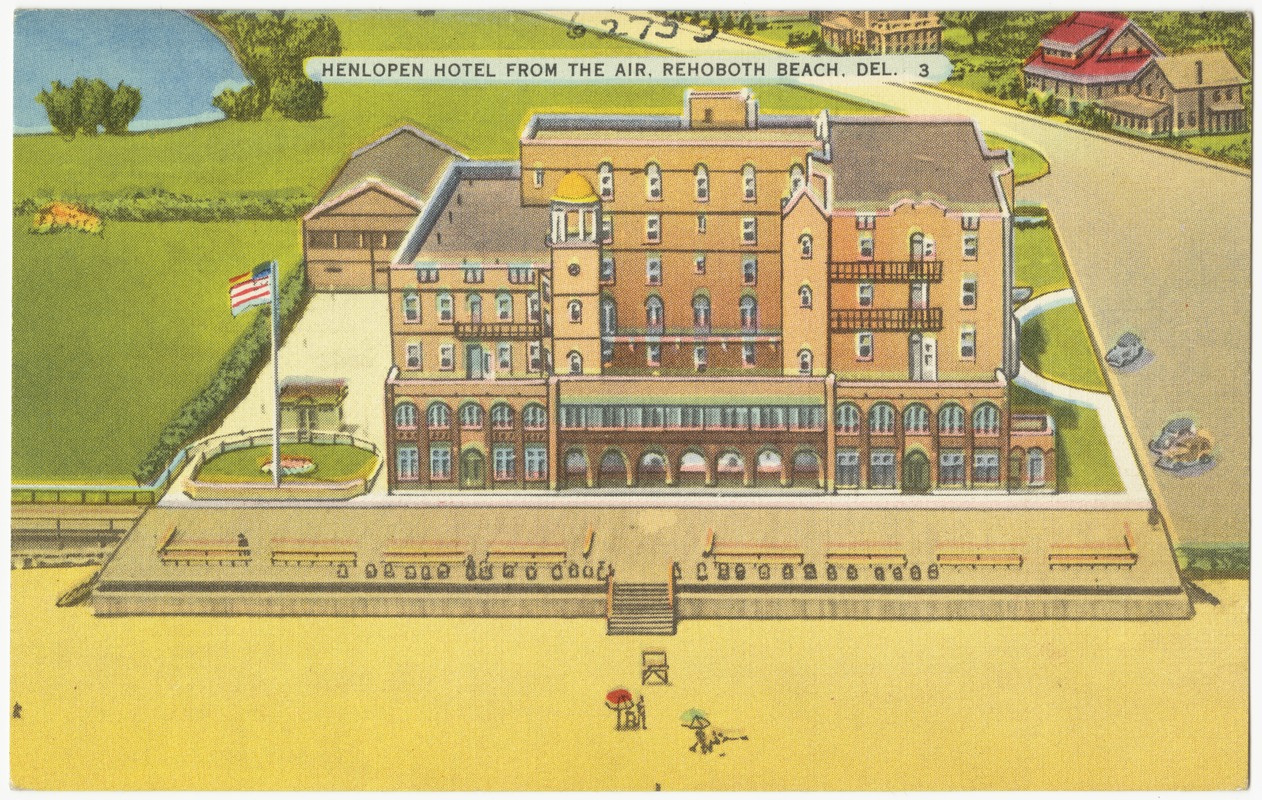Henlopen Hotel From The Air, Rehoboth Beach, Del. - Digital within Map of Rehoboth Beach Hotels