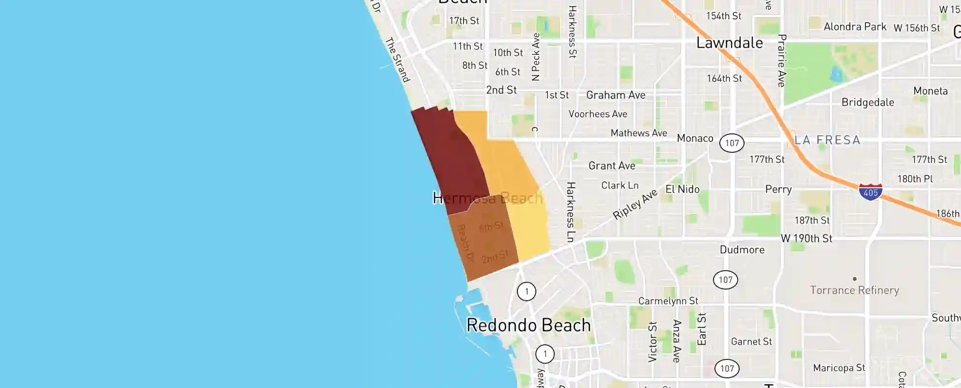 Hermosa Beach, Ca - 90254 - Real Estate Market Data with Map Of Hermosa Beach Ca