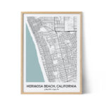 Hermosa Beach Map Poster   Your City Map Art   Positive Prints With Regard To Map Of Hermosa Beach Ca