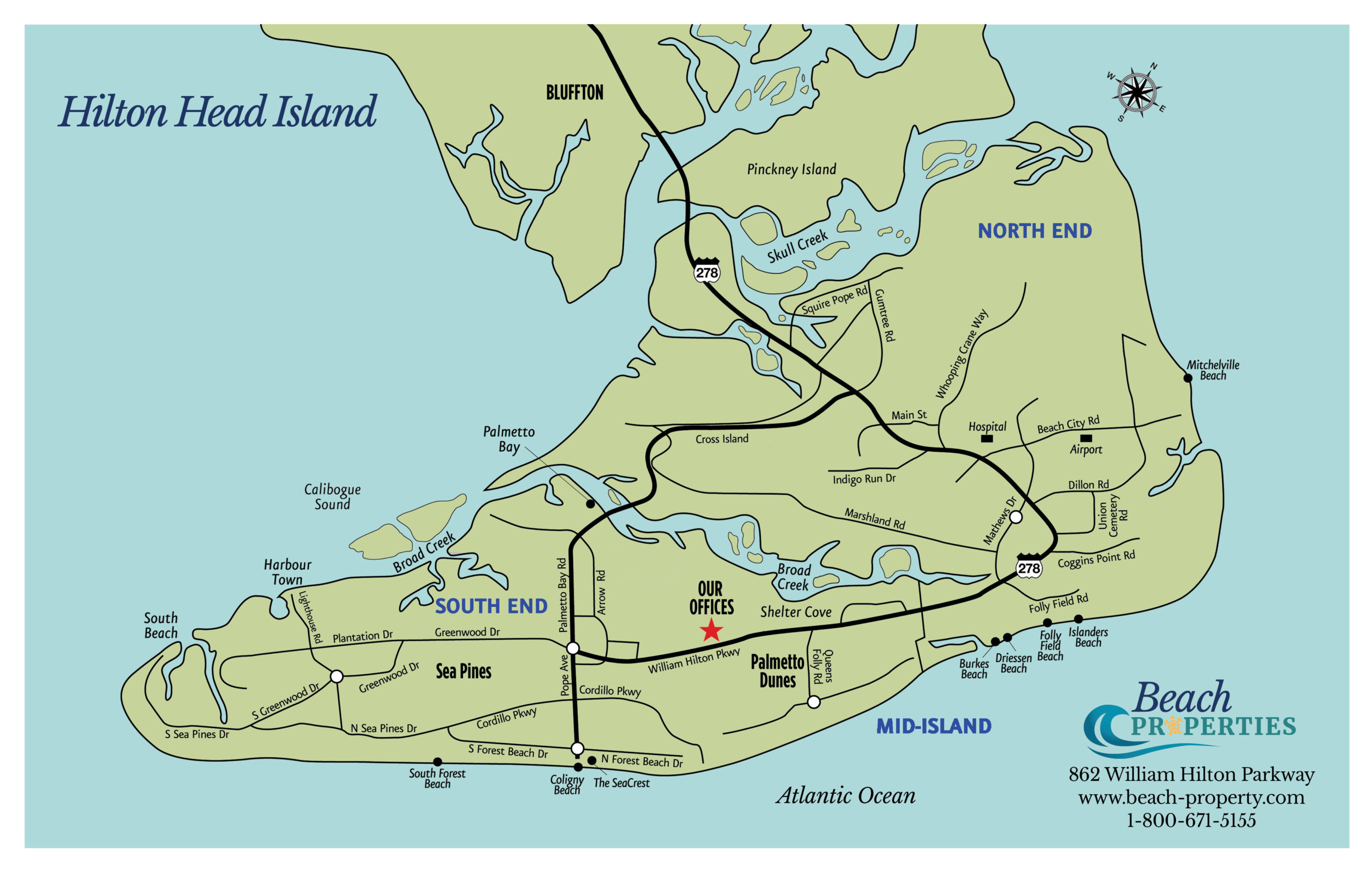 Hilton Head Maps And Directions | Beach Properties with regard to Hilton Head Island Beaches Map