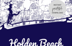 Holden Beach North Carolina Karte Sofortiger Digitaler Download intended for Map of North Carolina Holden Beach