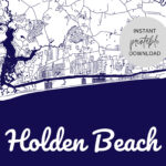 Holden Beach North Carolina Karte Sofortiger Digitaler Download Pertaining To Holden Beach North Carolina Map