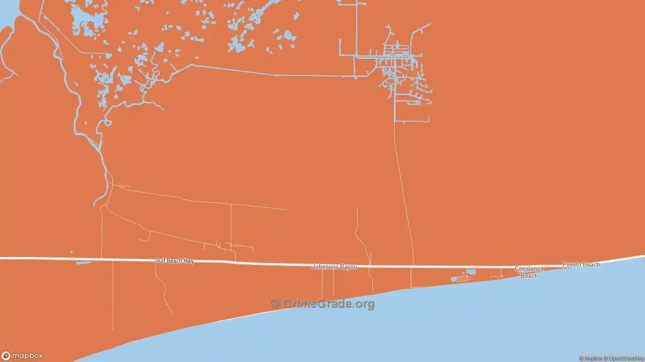 Holly Beach, La Violent Crime Rates And Maps | Crimegrade within Map of Holly Beach Louisiana