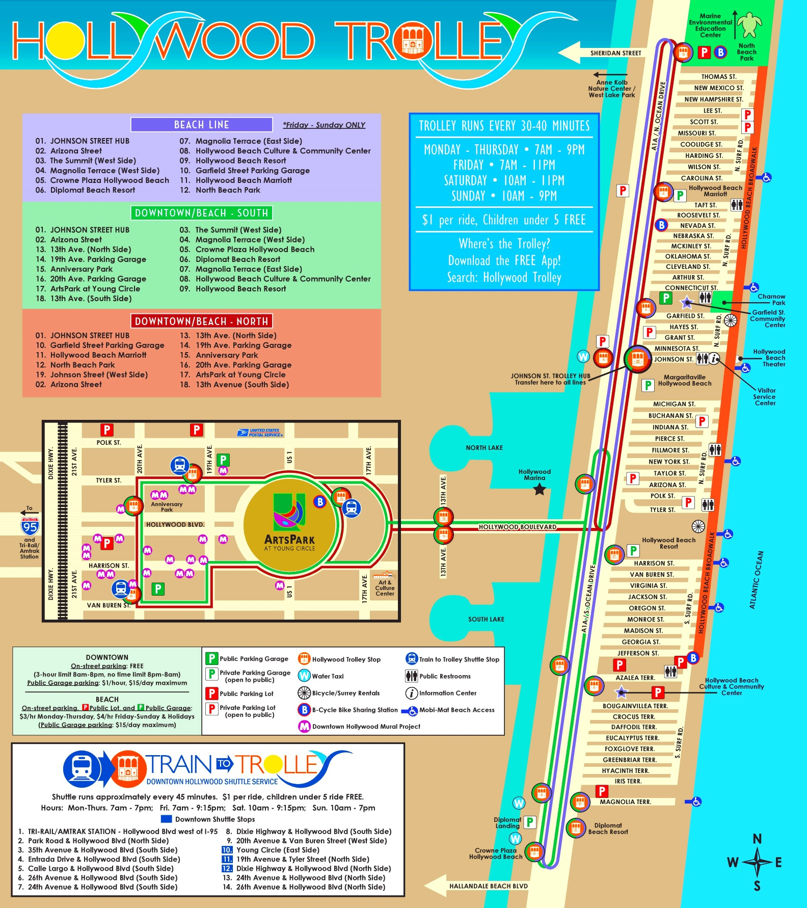 Hollywood (Florida) Tourist Map - Ontheworldmap in Map Of Hollywood Beach Florida