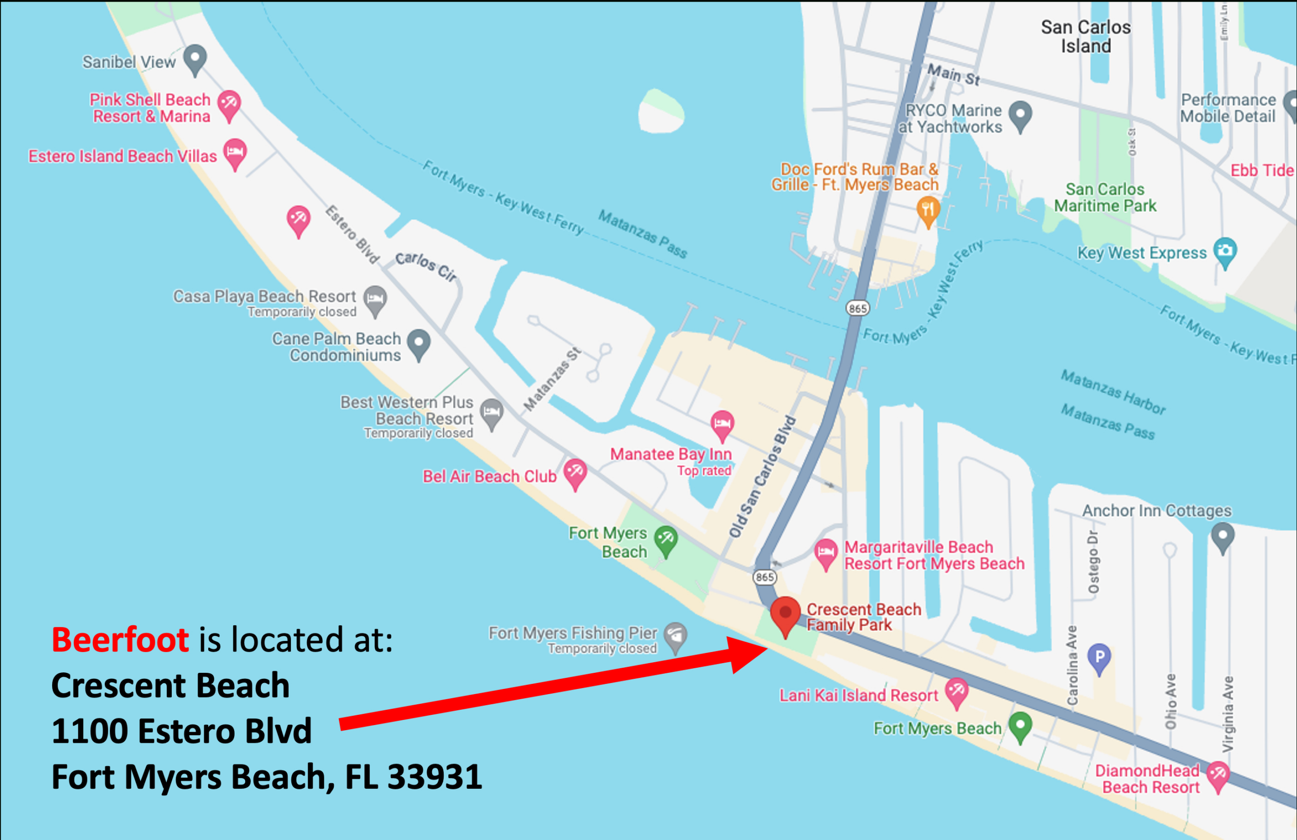 Hotel Information – Beerfoot Beach 7'S Rugby Tournament intended for Map Of Fort Myers Beach Hotels