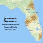 How Far You Can Make It Within An Hour Of Driving From Major Fl Pertaining To Map Of Beaches You Can Drive On In Florida