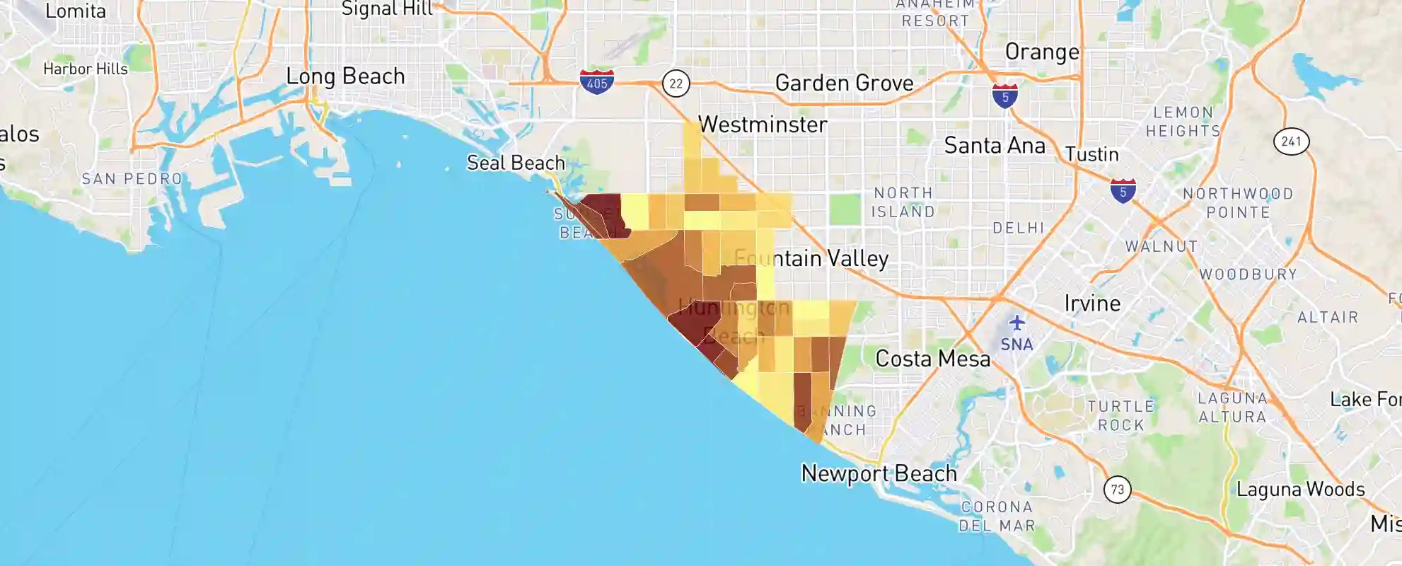 Huntington Beach, Ca Real Estate Market Data - Neighborhoodscout inside Zip Code Map Huntington Beach