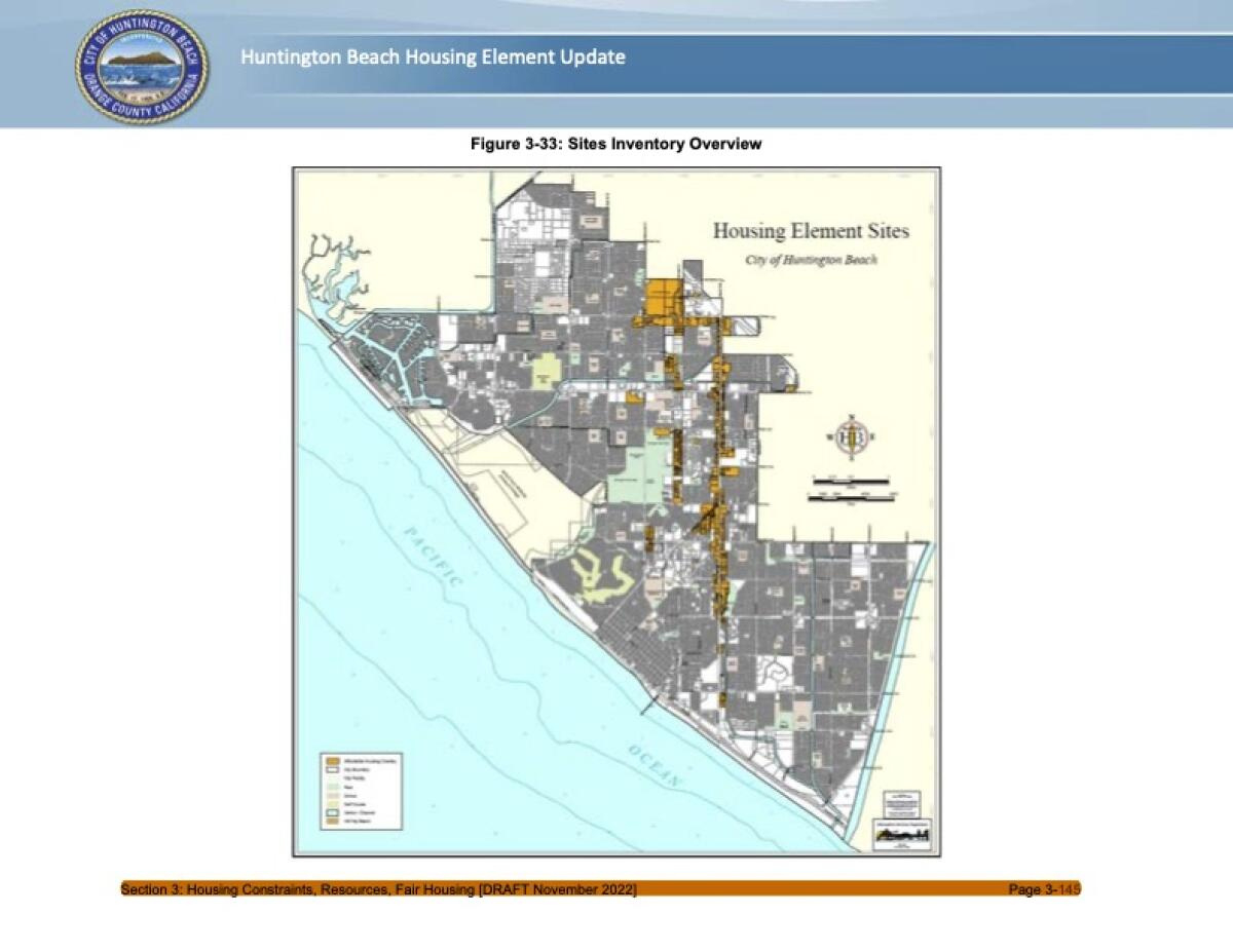 Huntington Beach City Council Again Postpones Housing Element in City of Huntington Beach Zoning Map