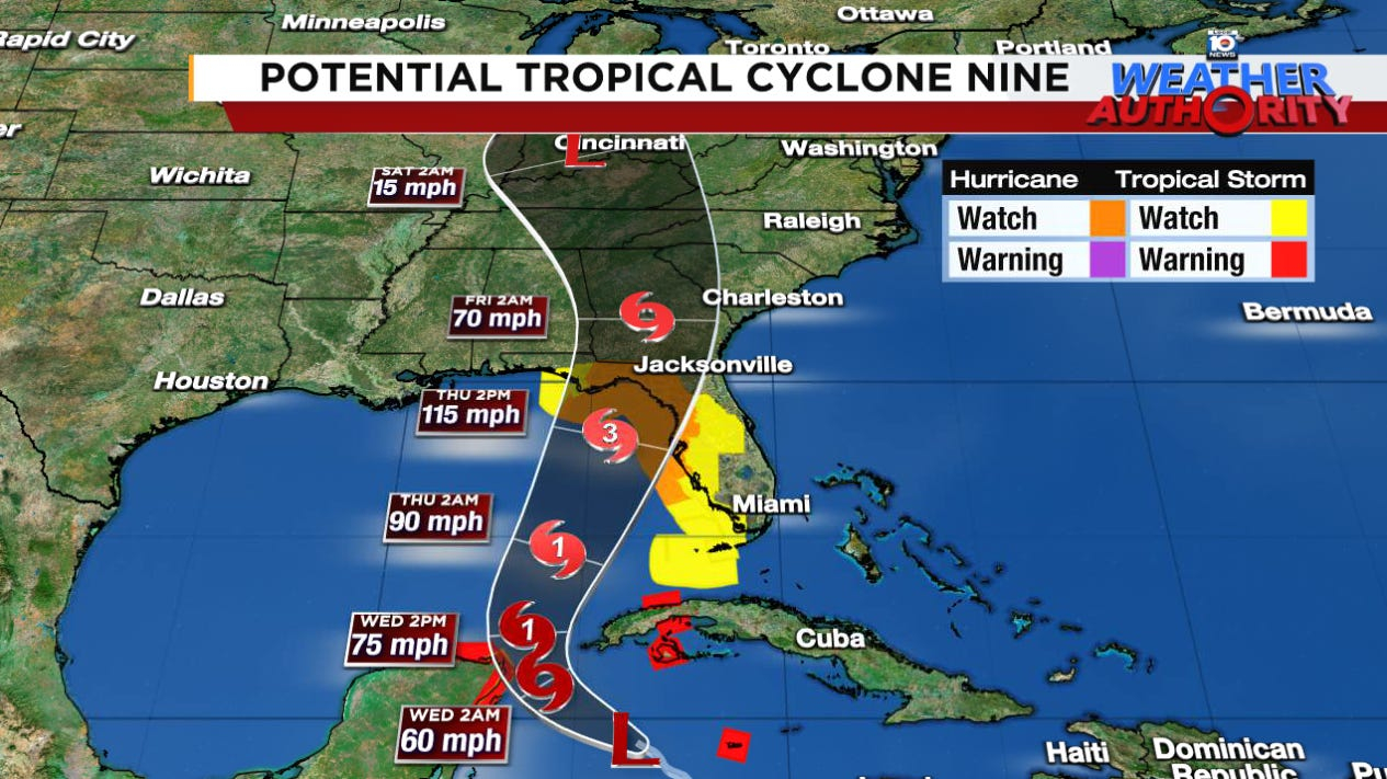 Hurricane And Storm Surge Watches Issued For Florida&amp;#039;S Gulf Coast intended for Map Of Florida Gulf Coast Hurricane
