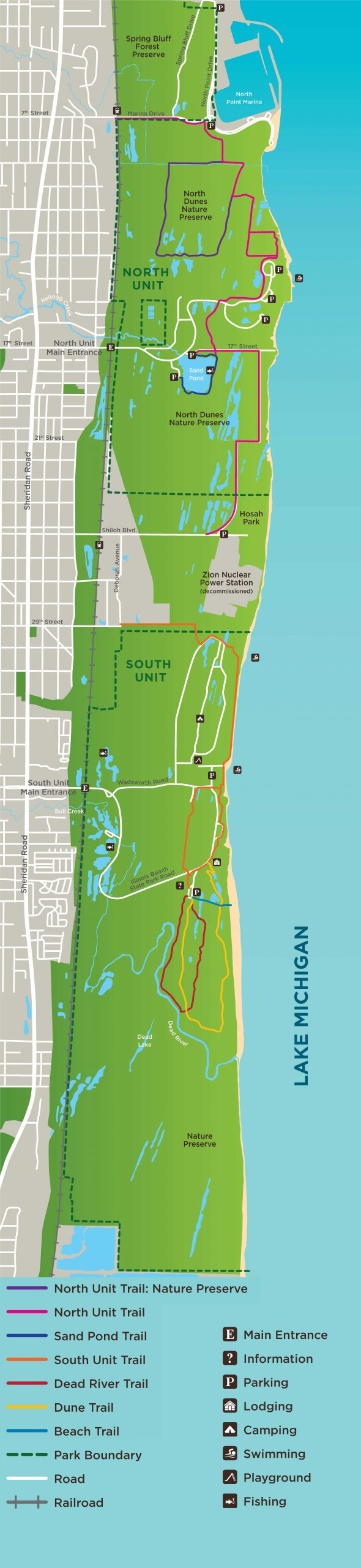 Illinois Beach State Park – Beaches Of Lake Michigan within Illinois Beach State Park Map