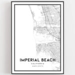 Imperial Beach Map Print, Imperial Beach Map Poster Wall Art, Ca Within Map Of Imperial Beach California