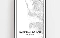 Imperial Beach Map Print, Imperial Beach Map Poster Wall Art, Ca within Map Of Imperial Beach California