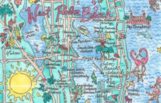 Impresiones De Mapas En Acuarela De West Palm Y North Palm Beach inside Mapa De West Palm Beach