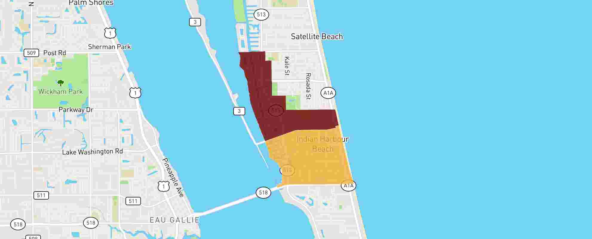 Indian Harbour Beach, Fl - 32937 - Real Estate Market Data within Indian Harbour Beach Florida Map