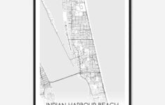 Indian Harbour Beach Florida Map Poster, Modern Home Decor Wall Art Print -  Custom Maps &amp; Posters within Indian Harbour Beach Florida Map