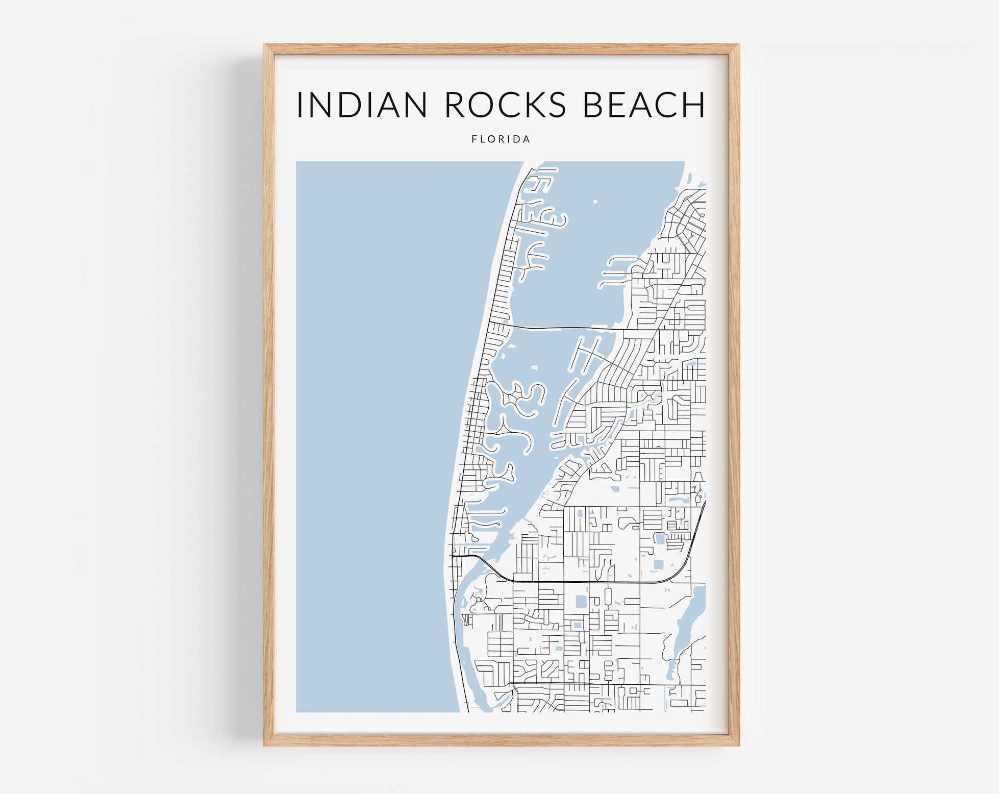 Indian Rocks Beach Map Print, Florida Map Print, Indian Rocks intended for Indian Rocks Beach Fl Map