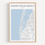 Indian Rocks Beach Map Print, Florida Map Print, Indian Rocks Intended For Map Of Indian Rocks Beach Fl