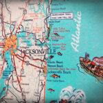 Jacksonville Beach Mayport Atlantic Beach Retro Beach Map Print Within Map Of Jacksonville Beach Florida