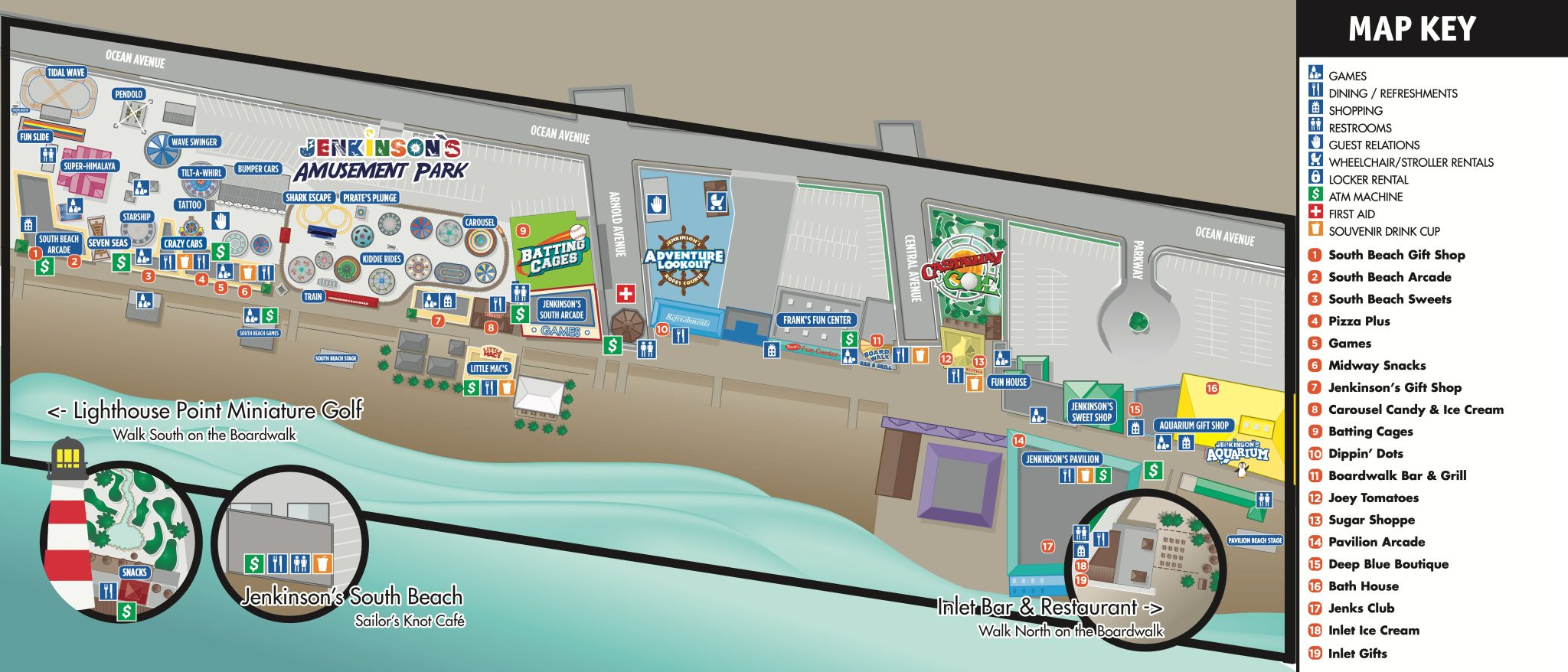 Jenkinson&amp;#039;S Boardwalk Map | Boardwalk throughout Map Of Pt Pleasant Beach Nj