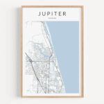 Jupiter Florida Map Print, Jupiter Map Print, Jupiter Florida With Map Of Jupiter Beach Florida