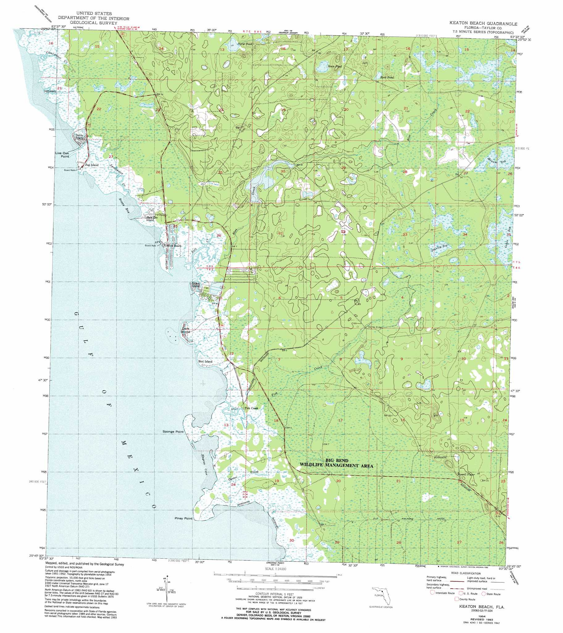 Keaton Beach Topographic Map 1:24,000 Scale, Florida inside Map of Keaton Beach Fl