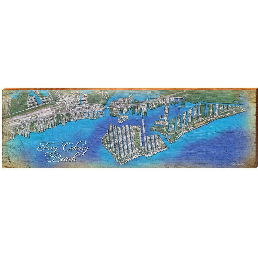 Key Colony Beach, Florida Satellite Styled Map Wall Art | Ebay for Key Colony Beach Florida Map