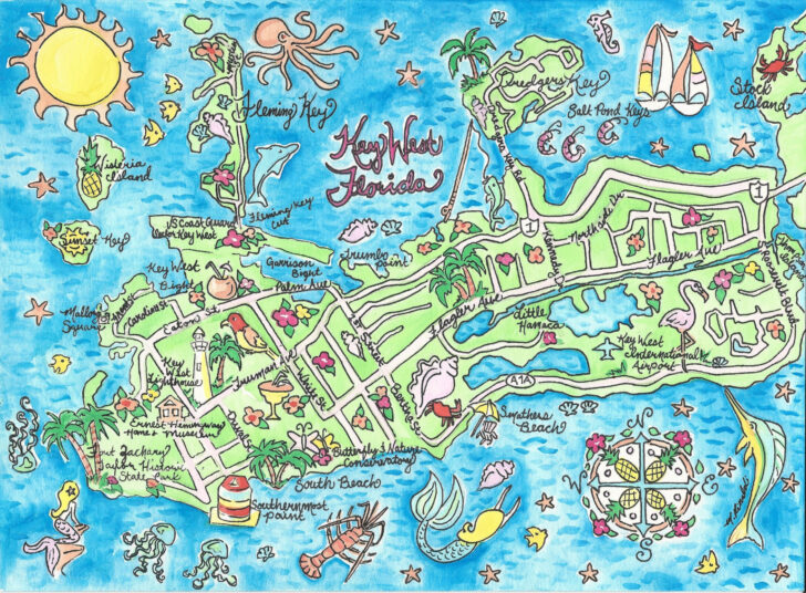 Beaches in Key West Map