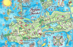 Key West Florida Watercolor Map Art Print - Etsy within Map of Key West Beaches