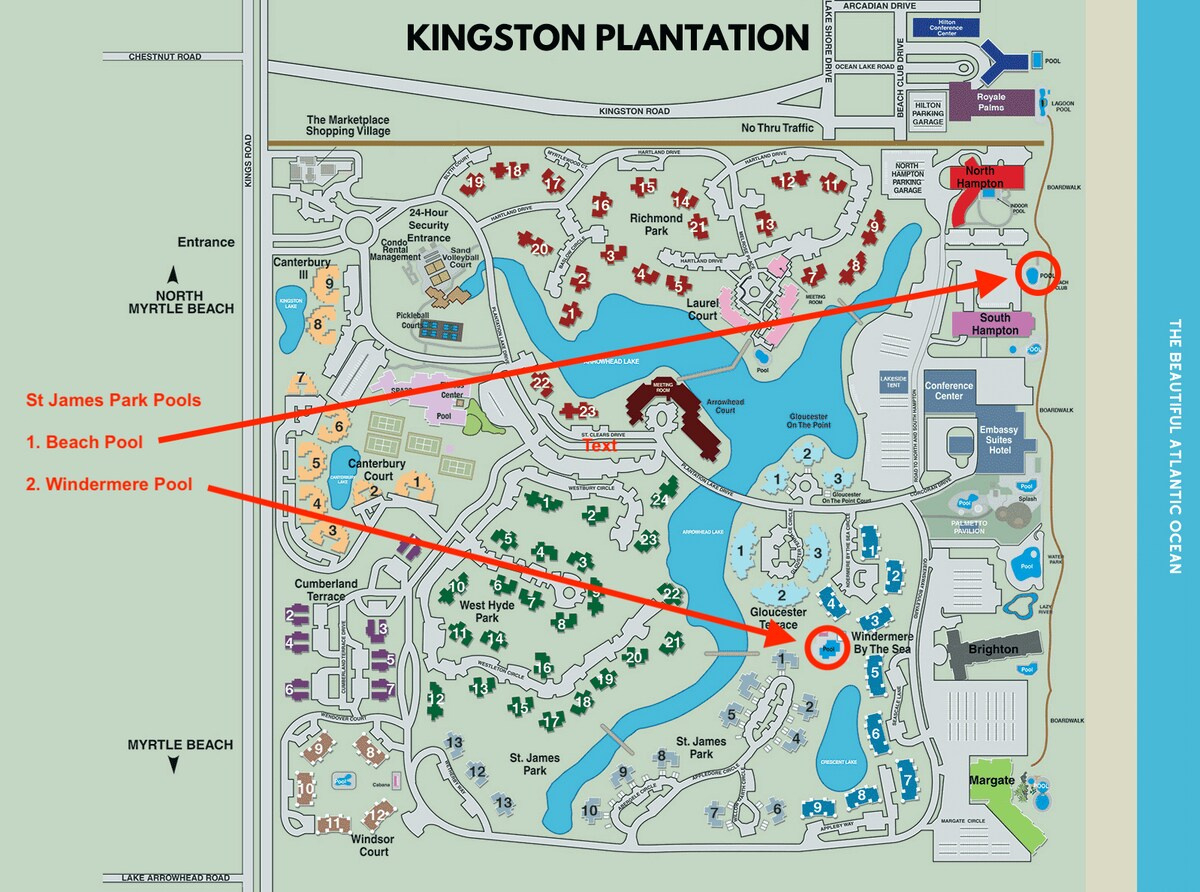 Kingston Sjp 8C Ground Level Villa W/Pool/Beach - Villas For Rent inside Map of Kingston Plantation Myrtle Beach