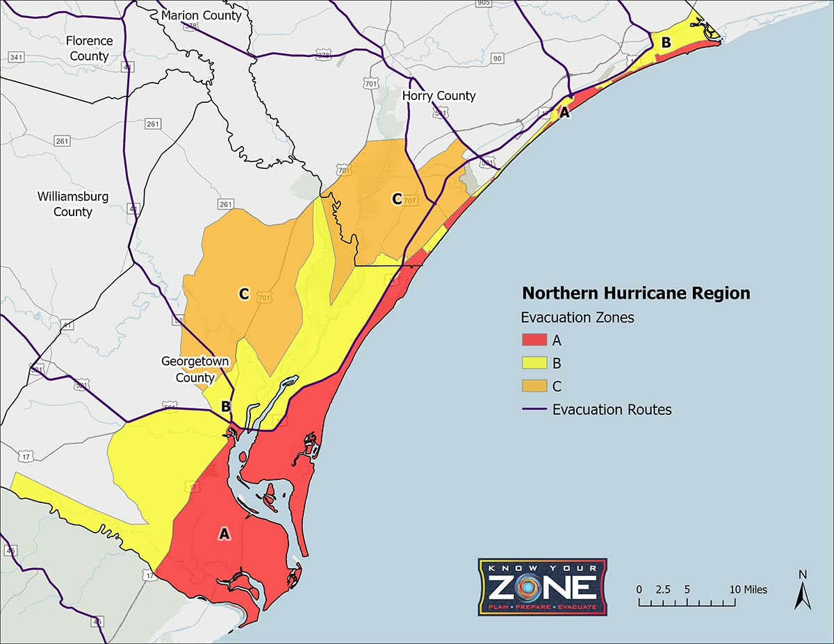 Know Your Zone - South Carolina Emergency Management Division regarding City Of Myrtle Beach Zoning Map