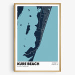Kure Beach Map Print, North Carolina Wall Art, Kure Beach Nc For Kure Beach North Carolina Map