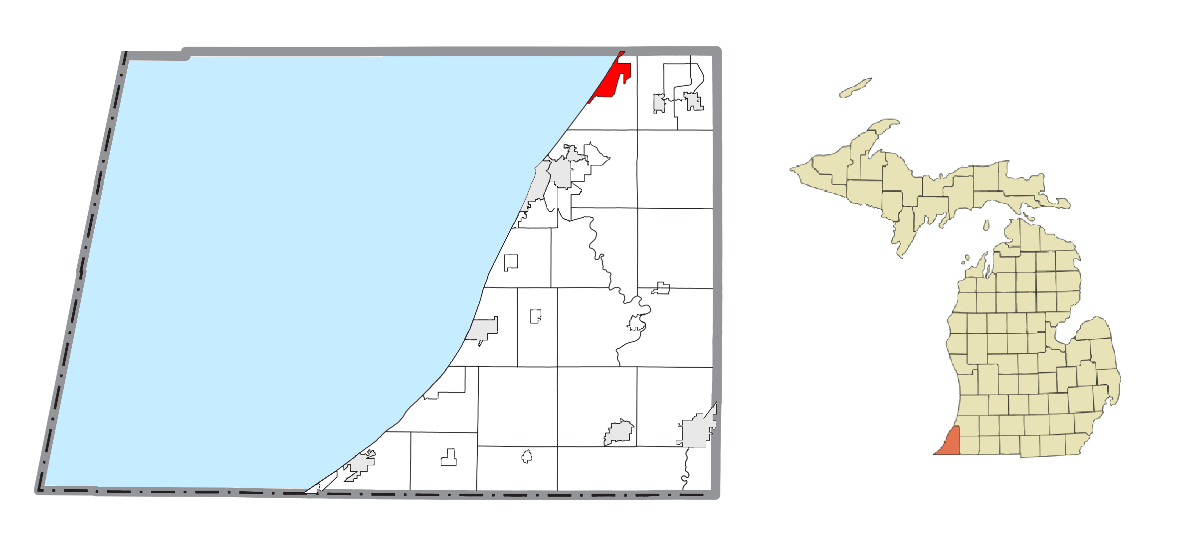 Lake Michigan Beach, Michigan - Wikipedia within Lake Michigan Beaches Michigan Map
