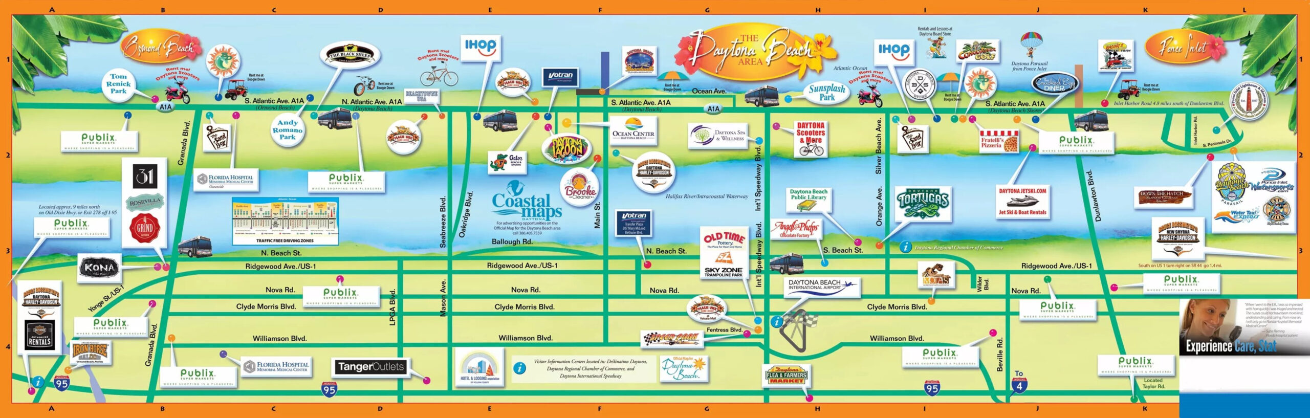 Large Daytona Beach Maps For Free Download And Print | High inside Daytona Beach Map of Hotels