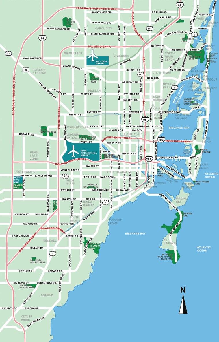 Large Miami Maps For Free Download And Print | High-Resolution And intended for Mapa De Miami Beach Florida Usa