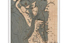 Lido Key - Siesta Key Wooden Map Art | Topographic 3D Chart inside Map of Lido Beach Sarasota Fl