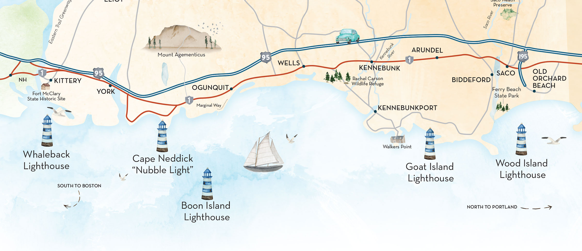 Lighthouse Tales | The Maine Beaches | The Insider with Map of Beaches in Maine