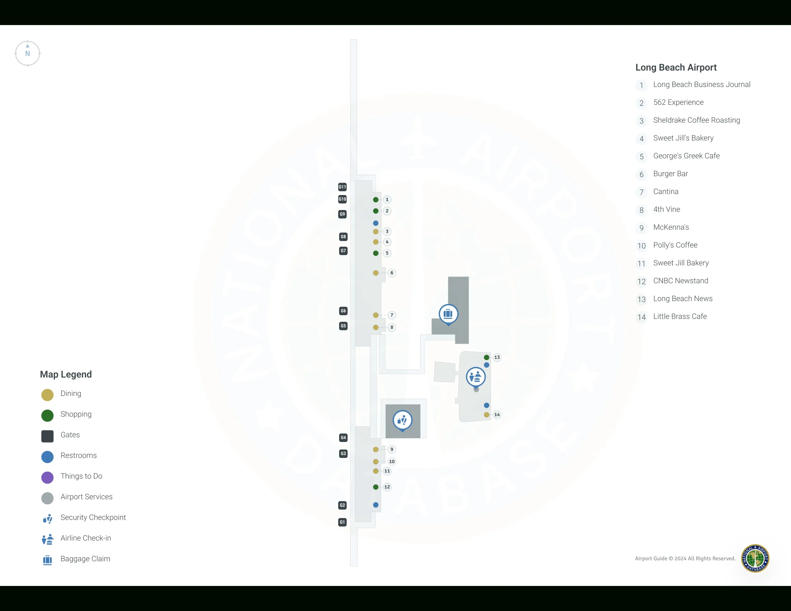 Long Beach Airport (Lgb) | Maps intended for Long Beach Airport Gate Map
