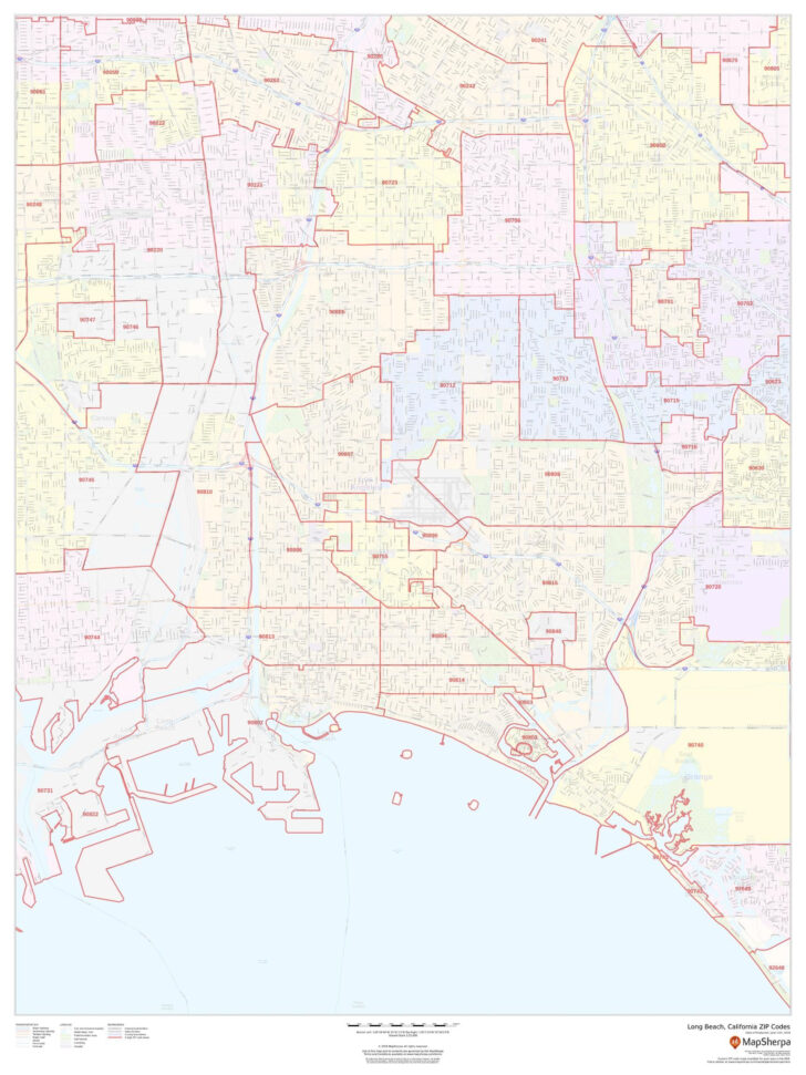 Map of Long Beach California Zip Codes
