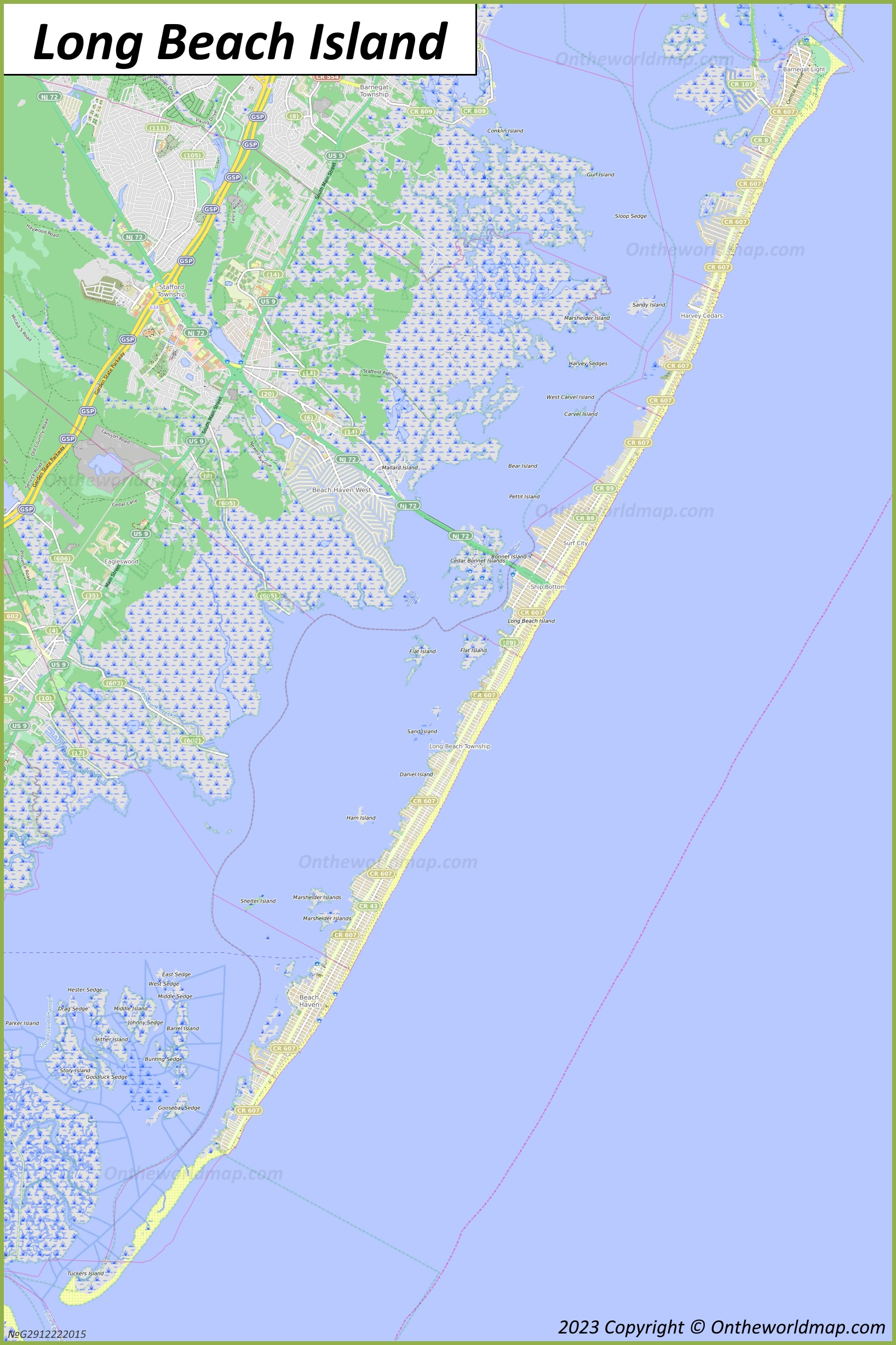 Long Beach Island Map | New Jersey, U.s. | Detailed Maps Of Long in Long Beach Island Map Nj