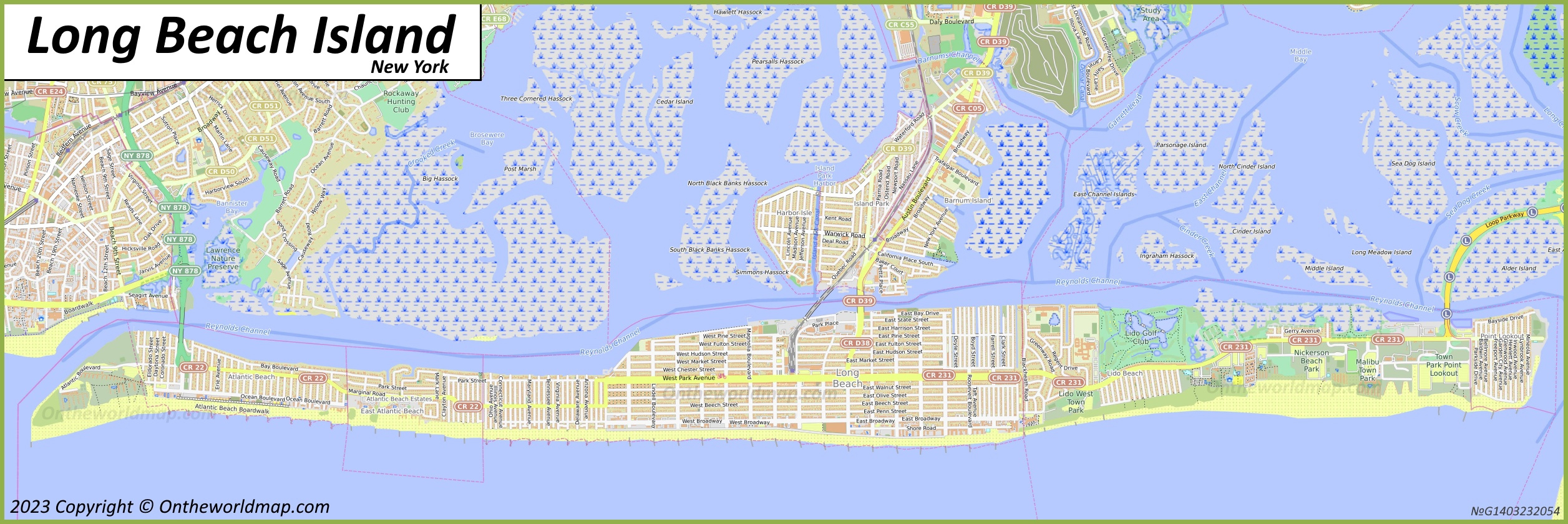 Long Beach Island Map | New York, U.s. | Detailed Maps Of Long in Map of Long Island Ny Beaches