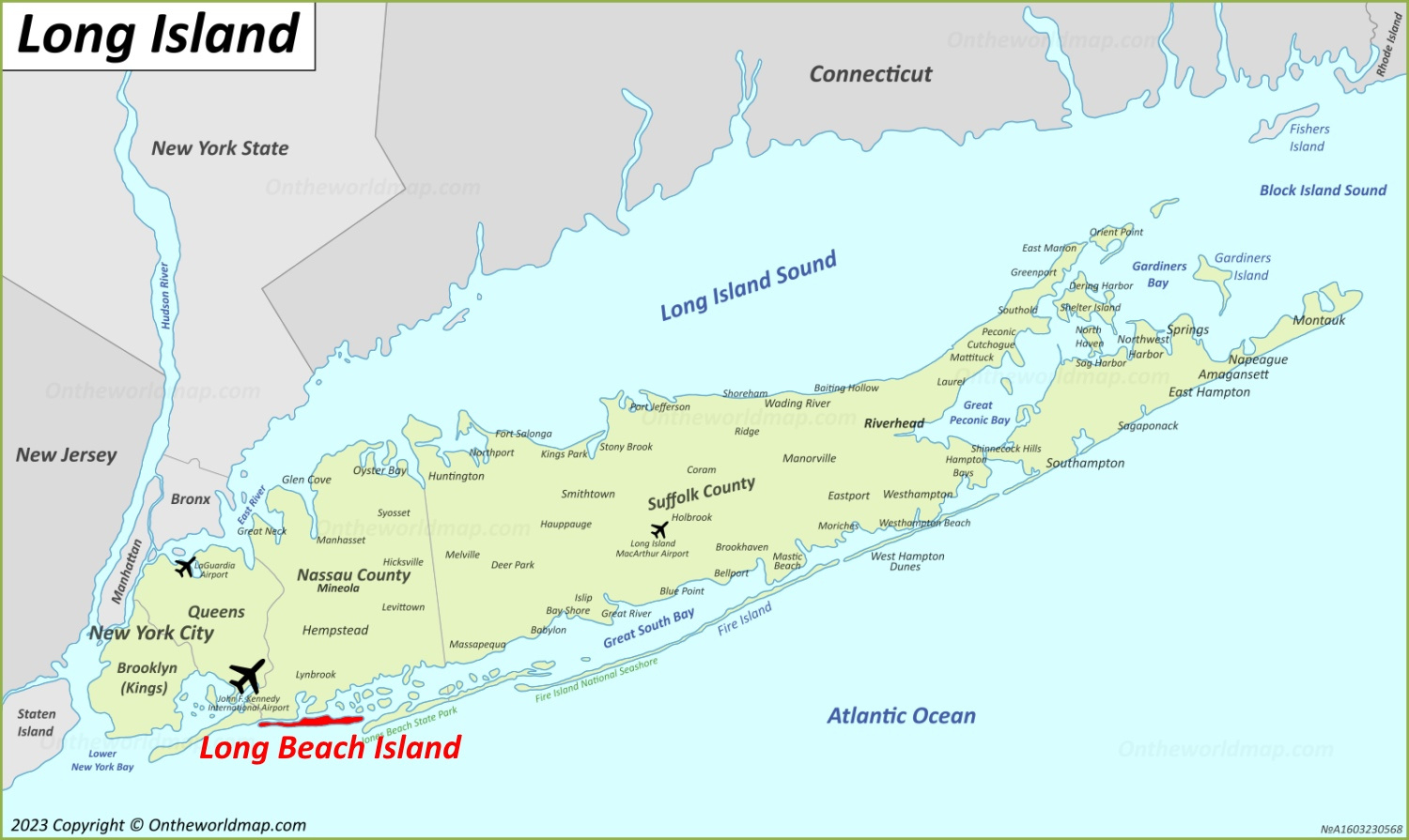 Long Beach Island Map | New York, U.s. | Detailed Maps Of Long within Long Beach New York Map